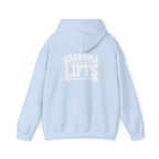 Grandma Lifts - Unisex Heavy Blend™ Hooded Sweatshirt - White Logo Front & Back