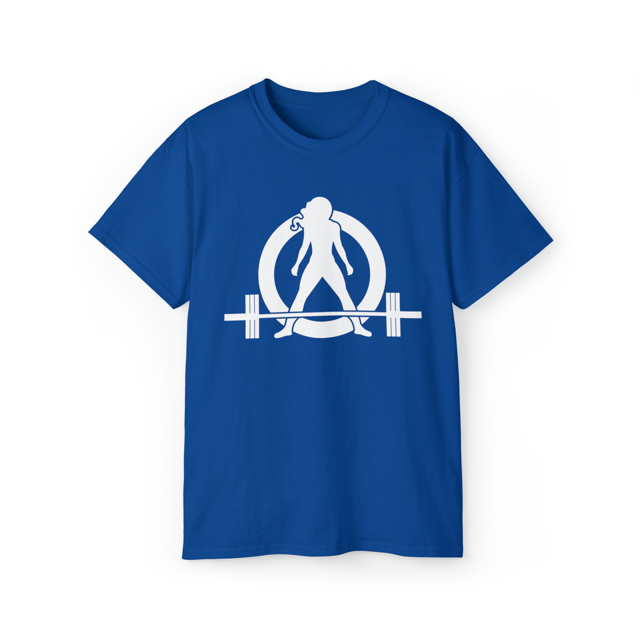 Unisex Ultra Cotton Tee - Classic White Logo - Plain Back