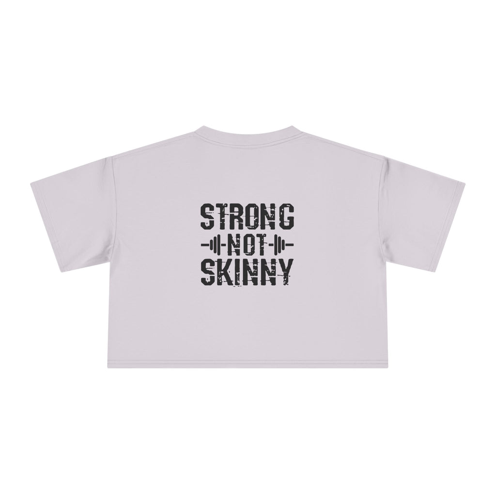 Strong Not Skinny Crop Tee — Front & Back Print — Black