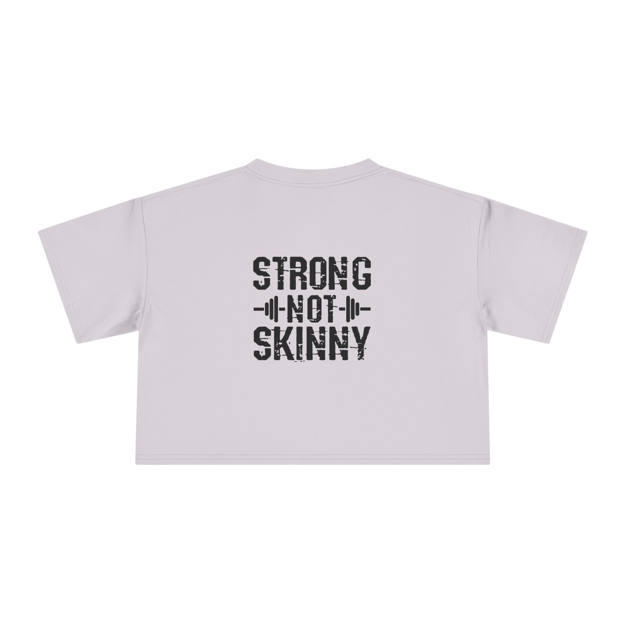 Strong Not Skinny Crop Tee — Front & Back Print — Black