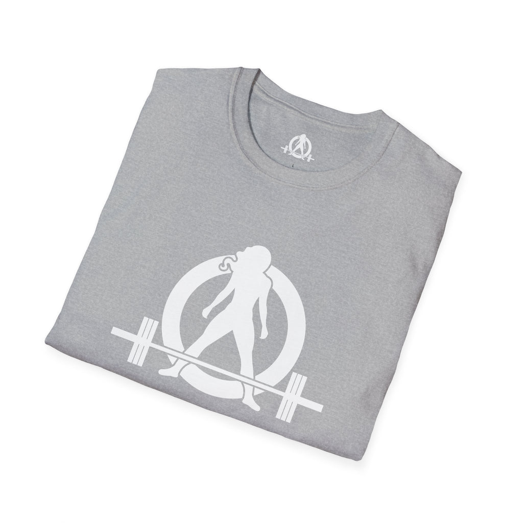 Cardio?  Lift Weights Faster - Unisex Softstyle T-Shirt - Logo Front & Back