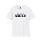 Goal Weight Strong AF - Unisex Softstyle T-Shirt - Black Print on Front Plain Back