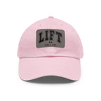 Lift Like A Girl - Dad Hat with Leather Patch (Rectangle) - Black Font