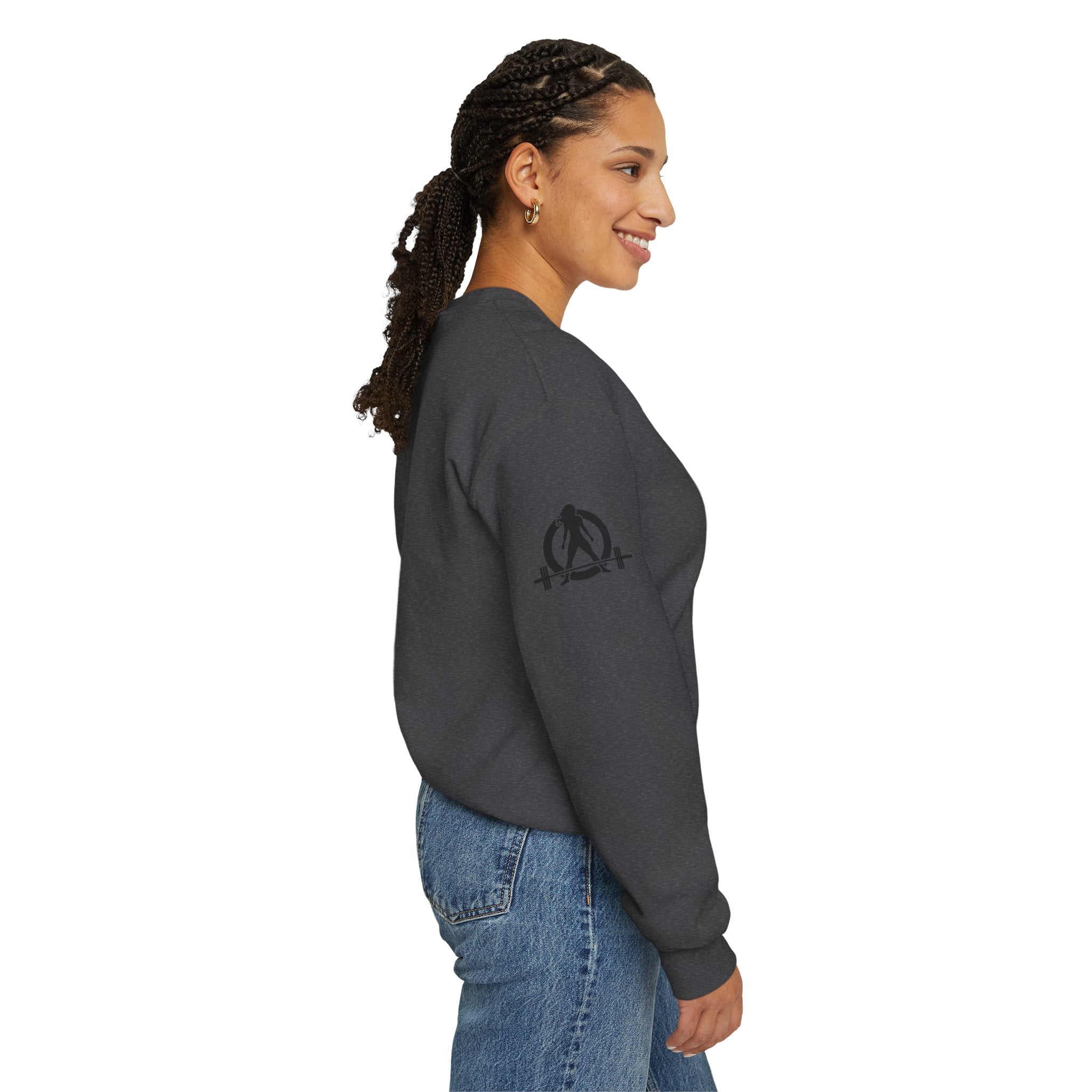 Iron Sharpens Iron - Unisex Heavy Blend™ Crewneck Sweatshirt - Front Black Logo - Plain Back