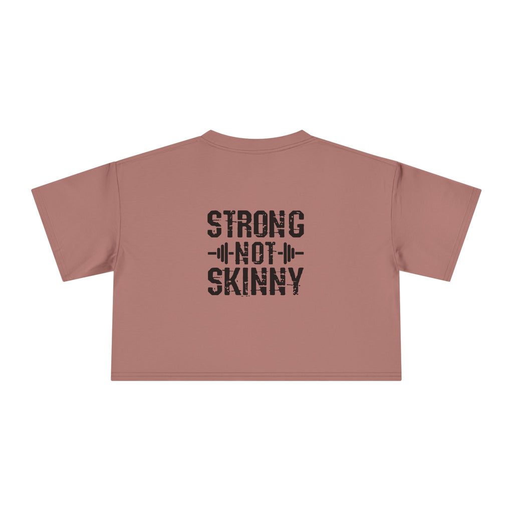 Strong Not Skinny Crop Tee — Front & Back Print — Black