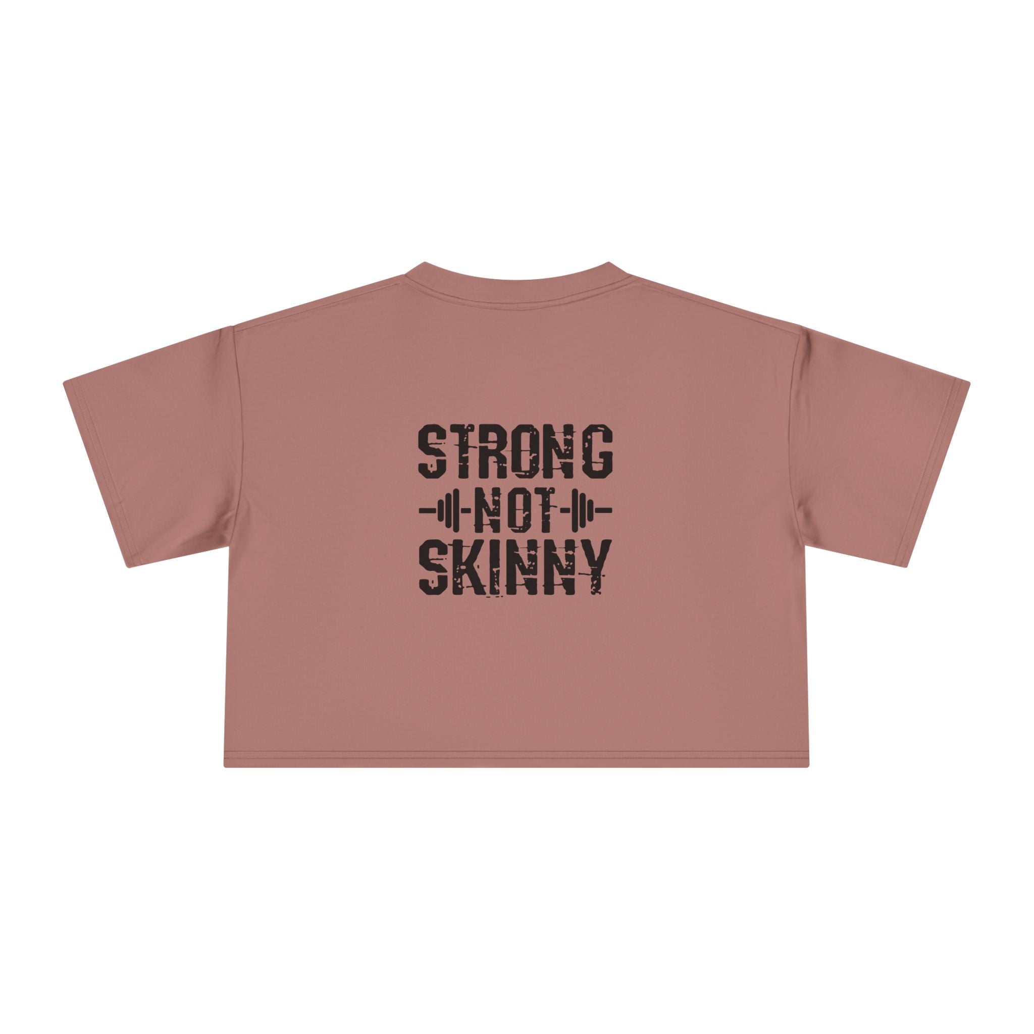 Strong Not Skinny Crop Tee — Front & Back Print — Black