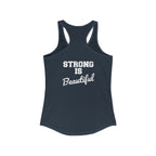 Strong Is Beautiful – Women’s Racerback Tank | Classic Logo, Front & Back