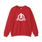 Workout To Burn Off The Crazy - Unisex Heavy Blend™ Crewneck Sweatshirt - Front White Logo - Front & Back Print
