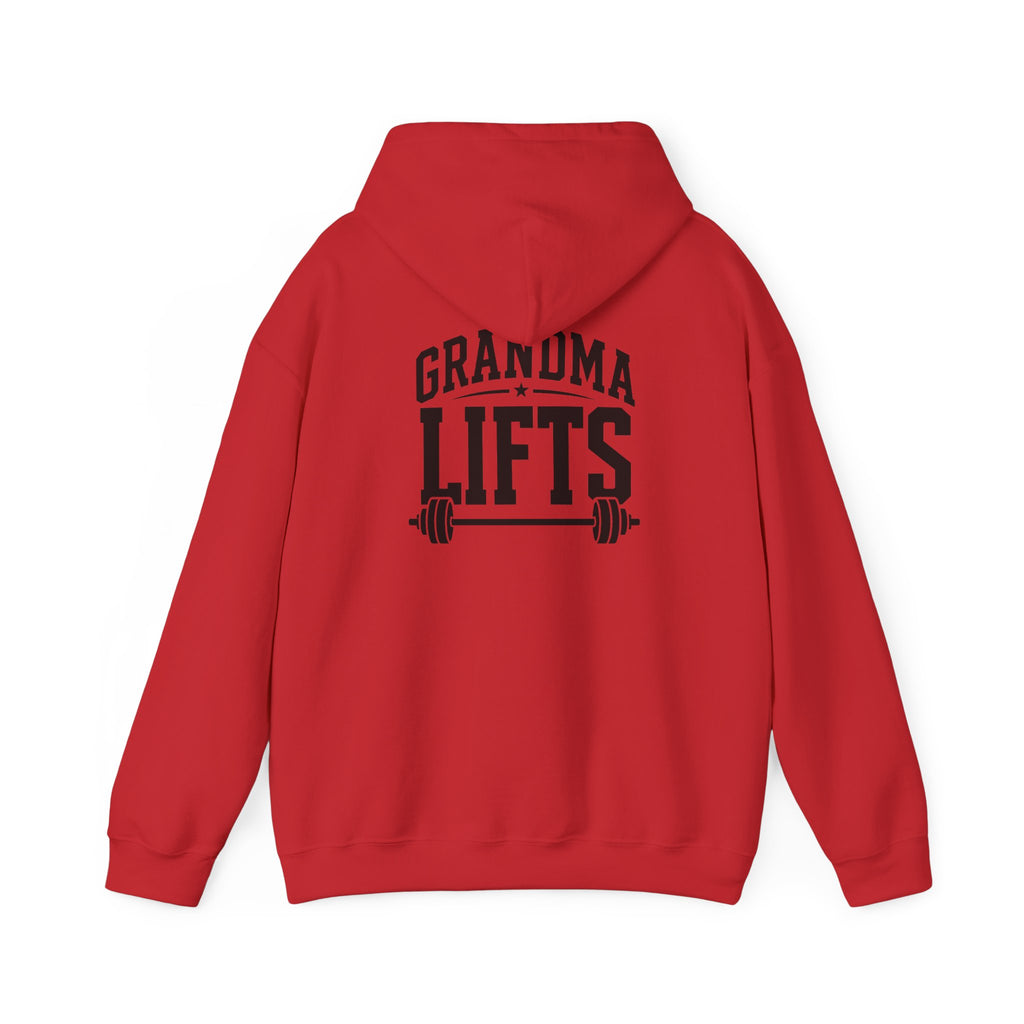 Grandma Lifts - Unisex Heavy Blend™ Hooded Sweatshirt - White Logo Front & Back