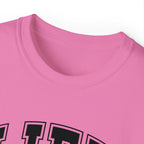 Lift Like A Girl - Unisex Ultra Cotton Tee - Front Black Logo - Plain Back