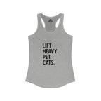 Lift Heavy Pet Cats - Women's Ideal Racerback Tank - Front Logo and Small Back Logo