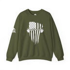 USA Barbell - Unisex Heavy Blend™ Crewneck Sweatshirt - White Logo