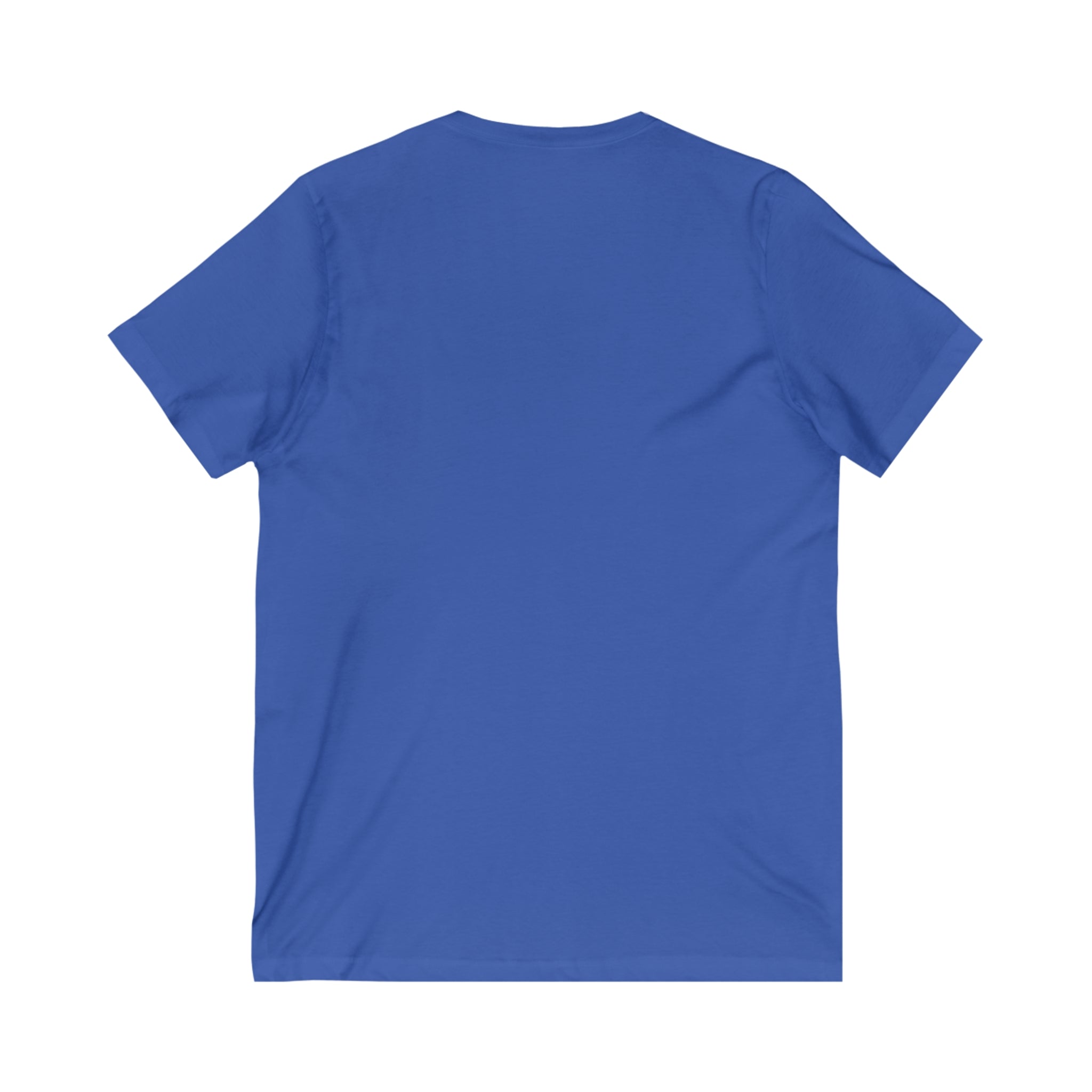 Lift Heavy Shit - Unisex Jersey Short Sleeve V-Neck Tee - White Logo Plain Back