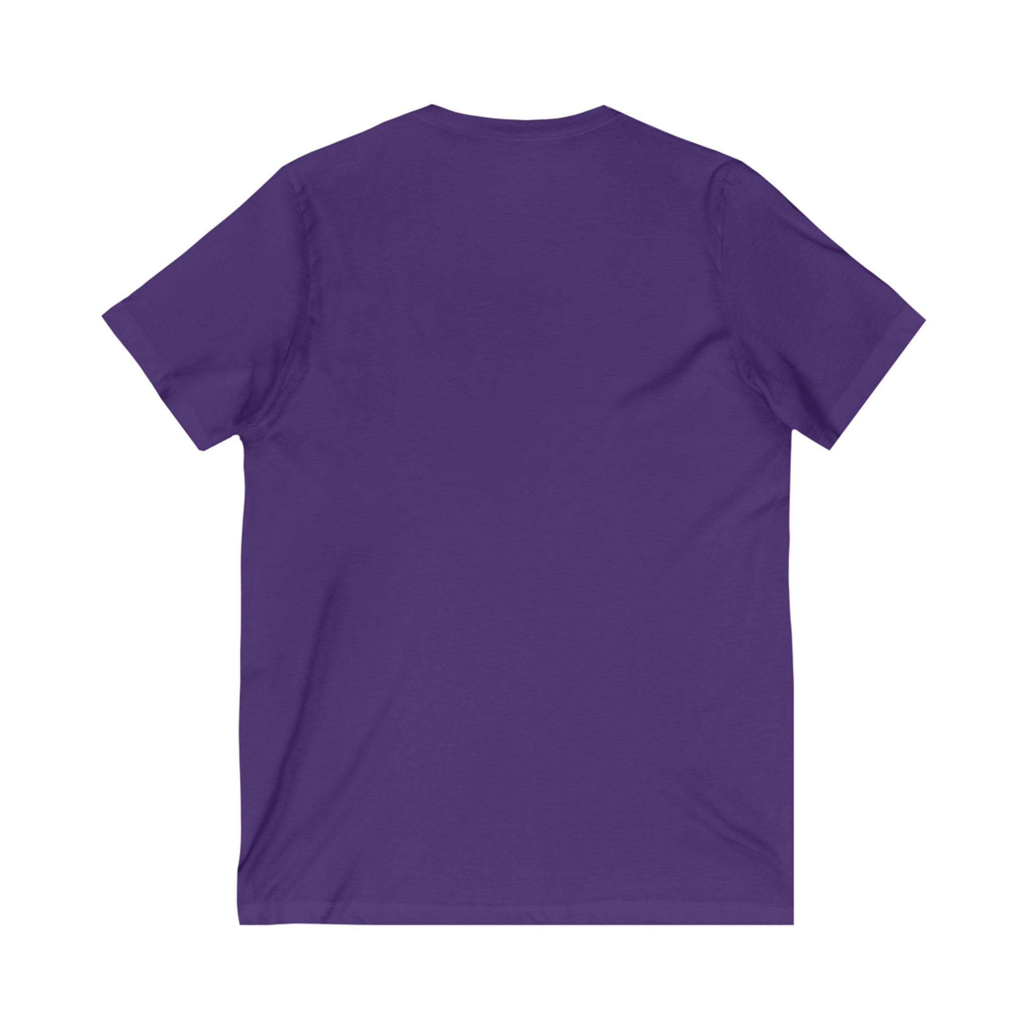 Lift Heavy Shit - Unisex Jersey Short Sleeve V-Neck Tee - White Logo Plain Back