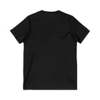 Lift Heavy Shit - Unisex Jersey Short Sleeve V-Neck Tee - White Logo Plain Back