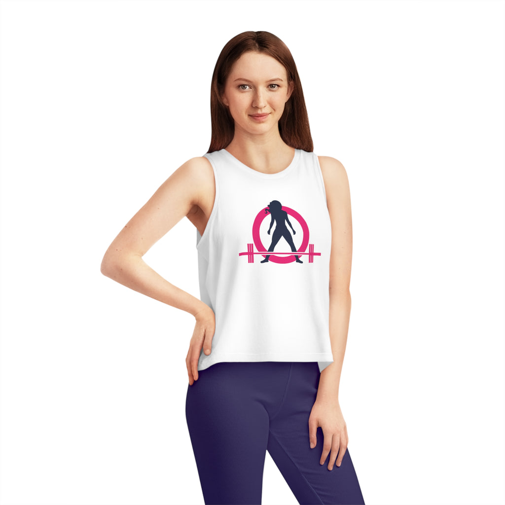 Women's Dancer Cropped Tank Top - Classic Color Logo Front