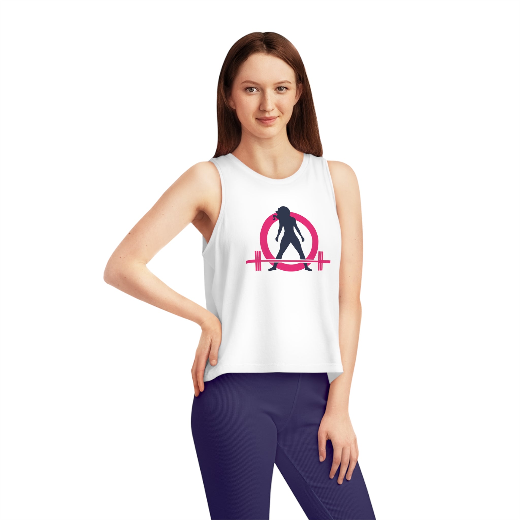 Women's Dancer Cropped Tank Top - Classic Color Logo Front