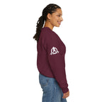She is STRONG - Unisex Heavy Blend™ Crewneck Sweatshirt - Front White Logo - Plain Back