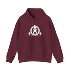 ALL I NEED IS COFFEE and a barbell - Unisex Heavy Blend Hooded Sweatshirt - White Logo Front & Back