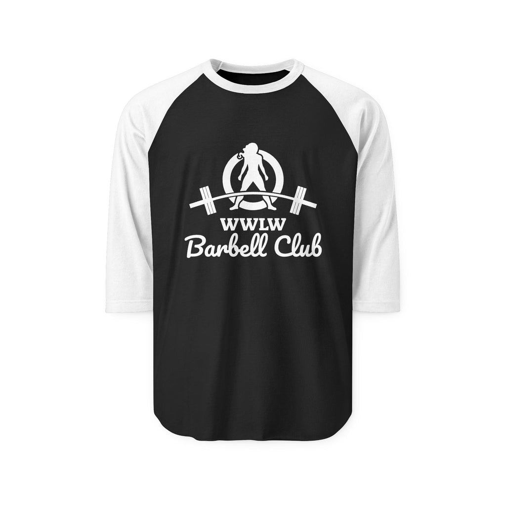 WWLW Barbell Club — Unisex ¾ Sleeve Raglan — Front Print