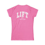Lift Like A Girl - Women's Softstyle Tee - White  Logo Front & Back