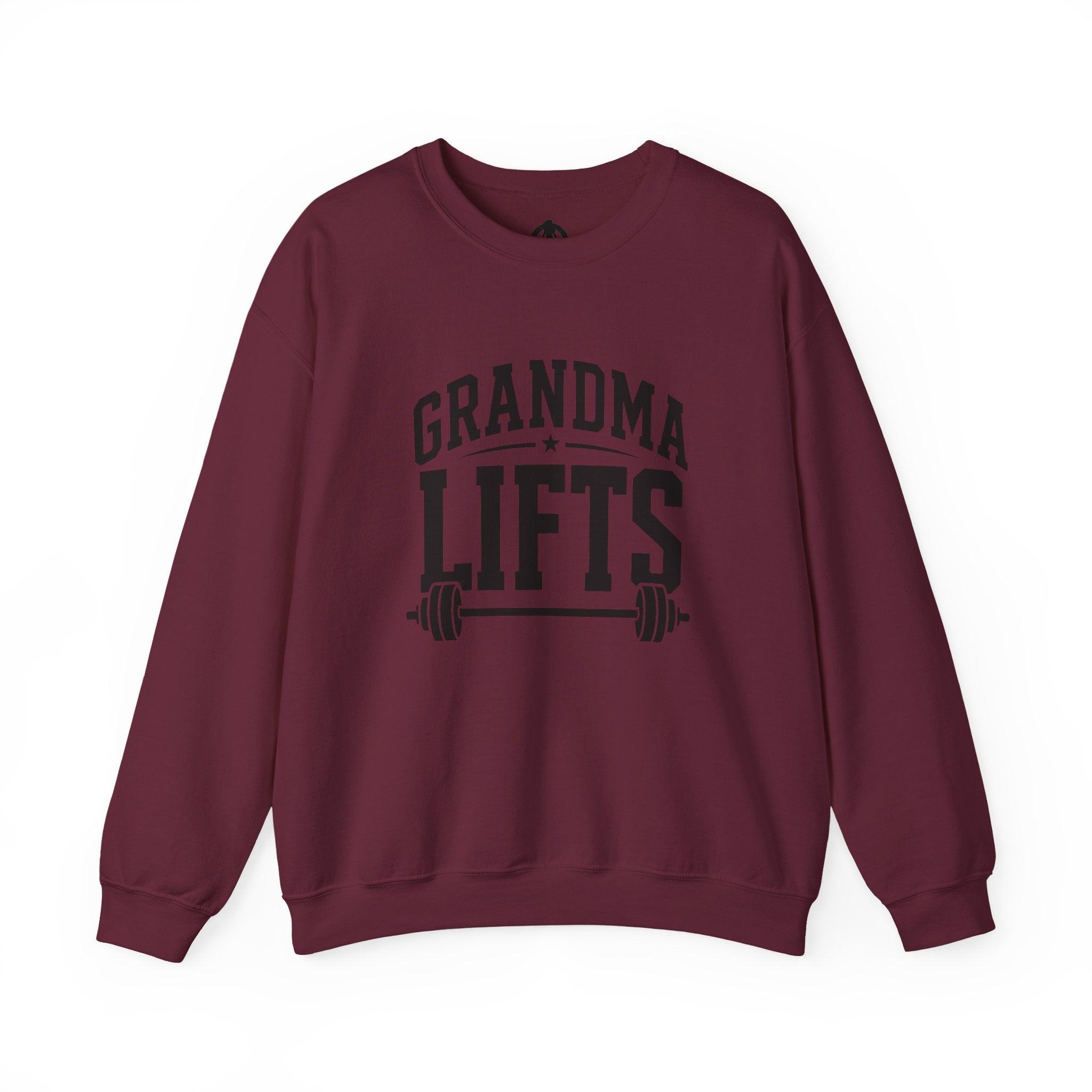 Grandma Lifts - Crewneck Sweatshirt — Front & Back Black Logo