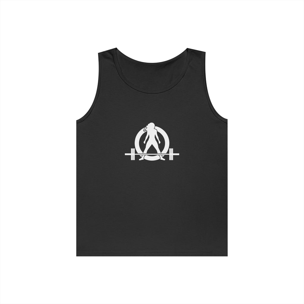 I DON’T WANT TO LOOK SKINNY I WANT TO LOOK LIKE I CAN KICK YOUR ASS – WWLW White Logo Unisex Heavy Cotton Tank Top