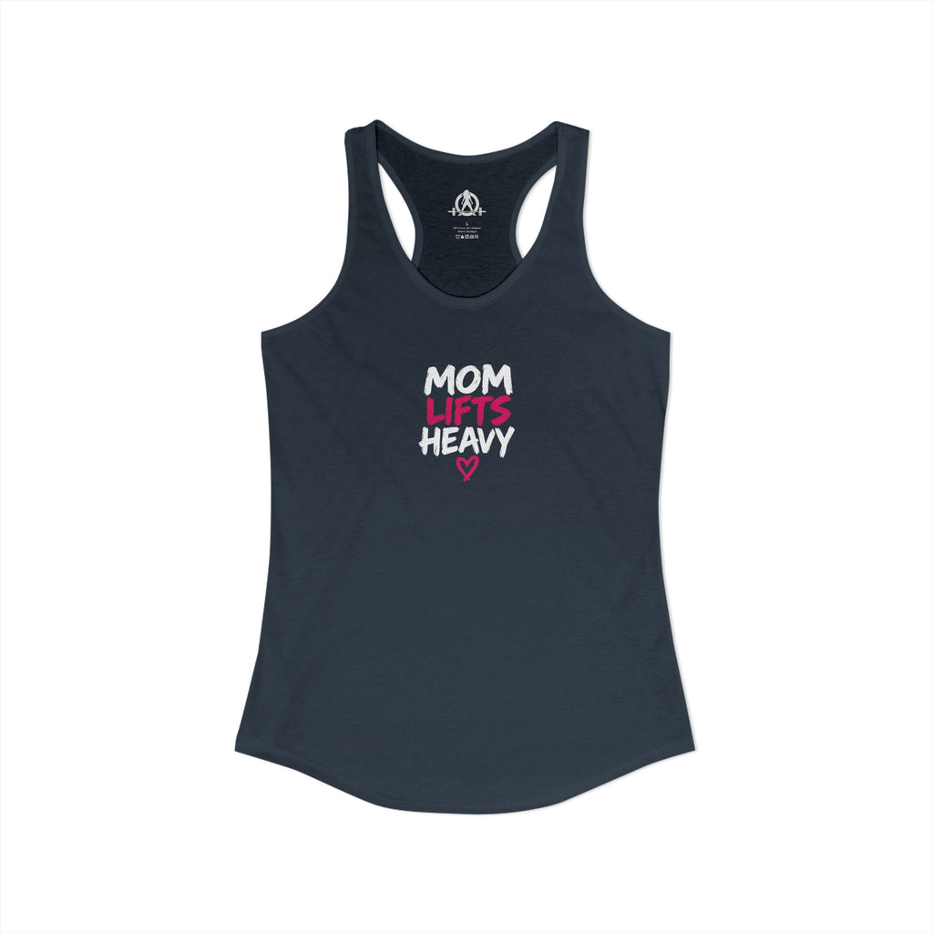 Mom Lifts Heavy – Women's Ideal Racerback Tank – Front Print