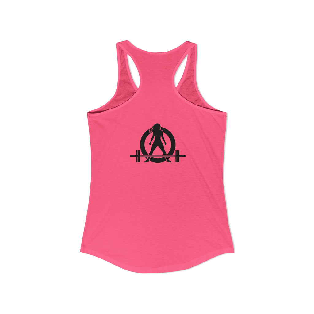 Everything Hurts & I'm Hungry - Women's Ideal Racerback Tank - Black Print Front & Back