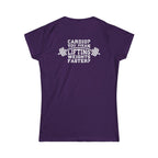 Cardio?  Lift Weights Faster - Women's Softstyle Tee - Print on Front & Back