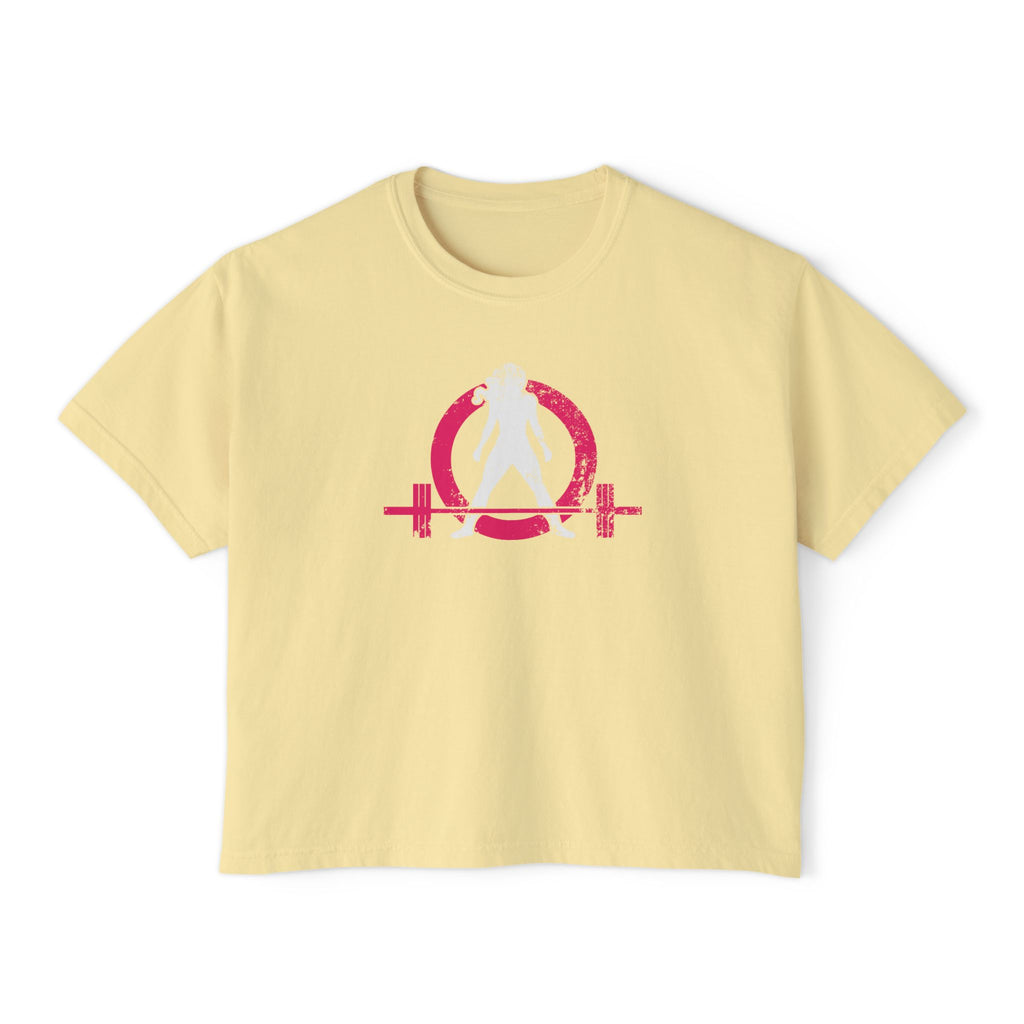 Women's Boxy Tee - Color Distressed Inverted Logo Front