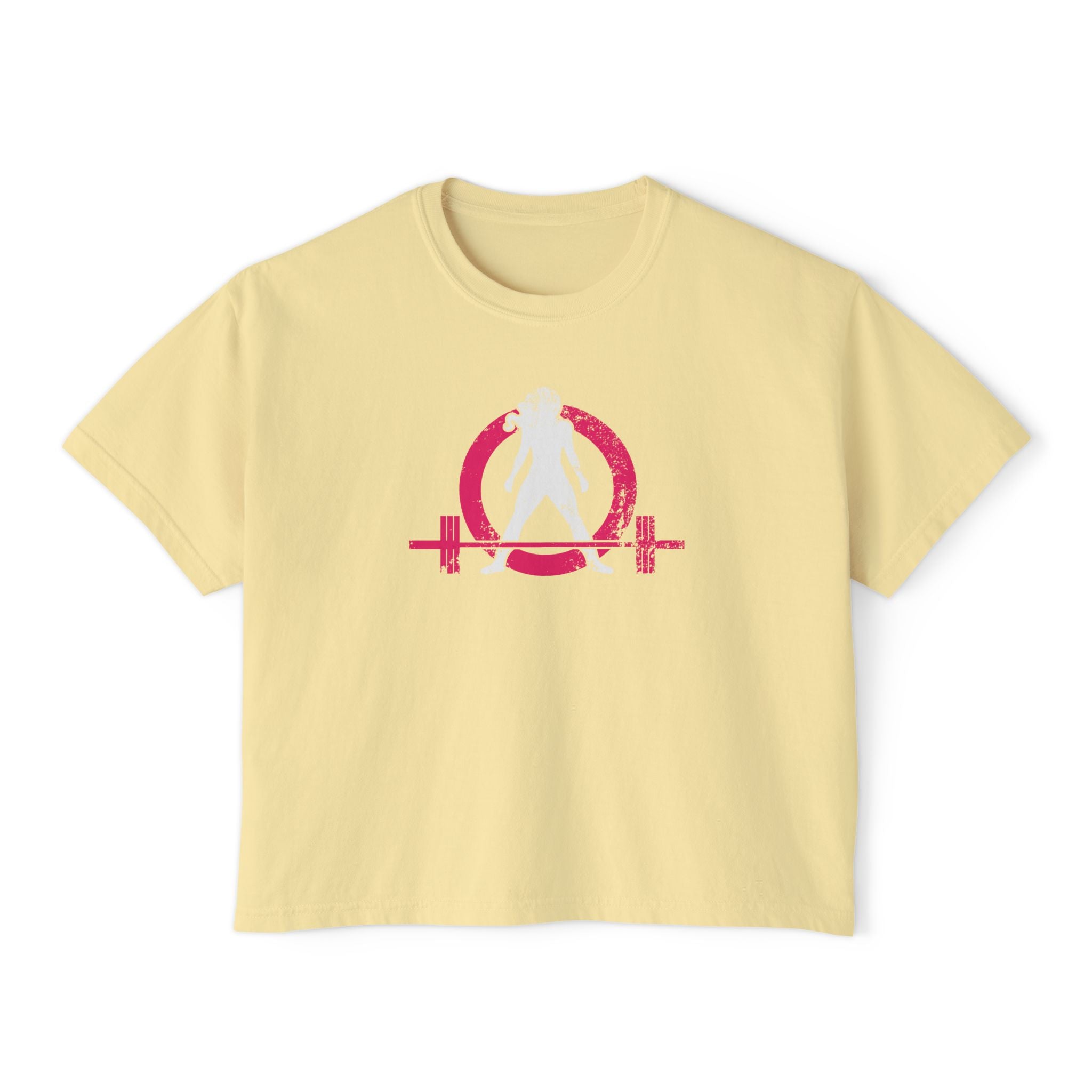 Women's Boxy Tee - Color Distressed Inverted Logo Front