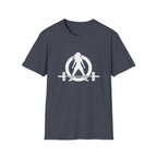 Kick Your Ass – Unisex Softstyle Tee | White Front, Plain Back