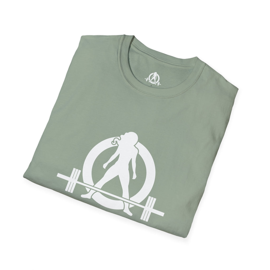 STRONG NOT SKINNY - Unisex Soft-style Tee - White Front & Back Logo