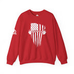 USA Barbell - Unisex Heavy Blend™ Crewneck Sweatshirt - White Logo