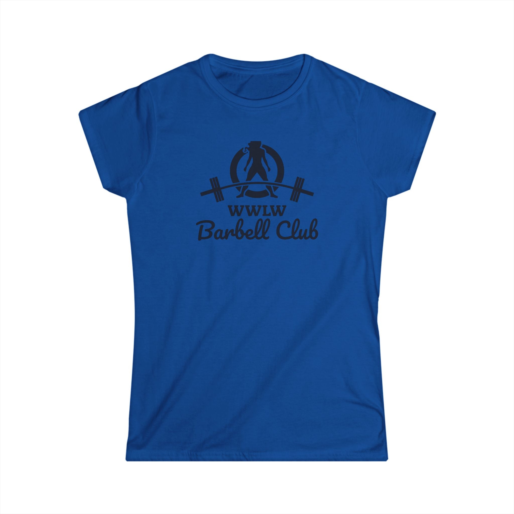 WWLW Barbell Club - Women's Softstyle Tee - Black Logo - Plain Back