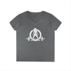 Ladies' V-Neck T-Shirt - Classic White Logo