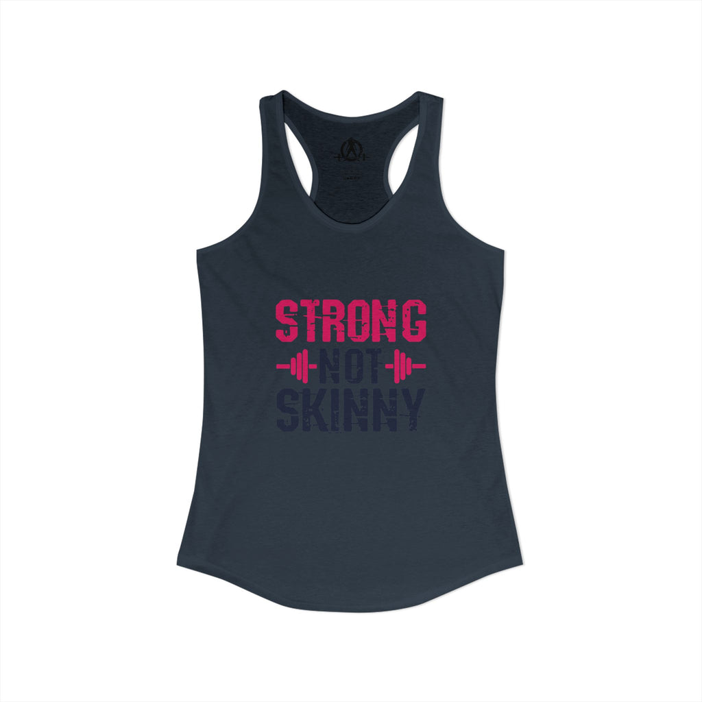 Strong Not Skinny - Color Distressed Logo - Women's Ideal Racerback Tank