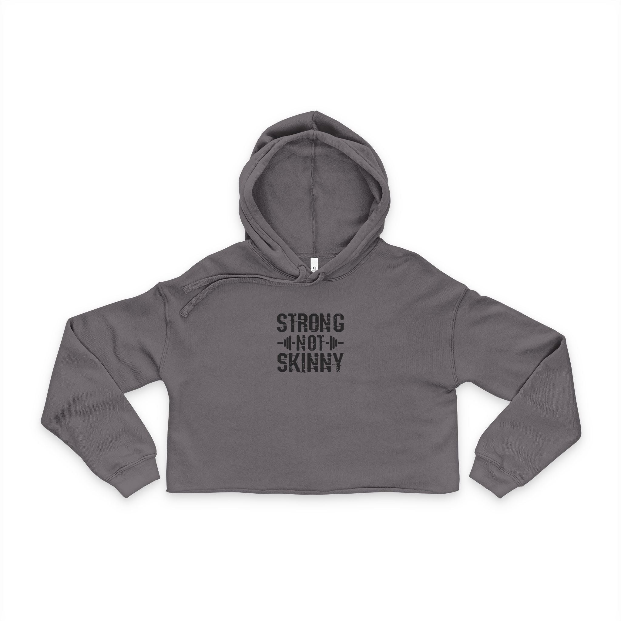 Strong Not Skinny - Cropped Hoodie - Black Logo