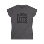 Grandma Lifts - Women's Softstyle Tee - Front Black Logo