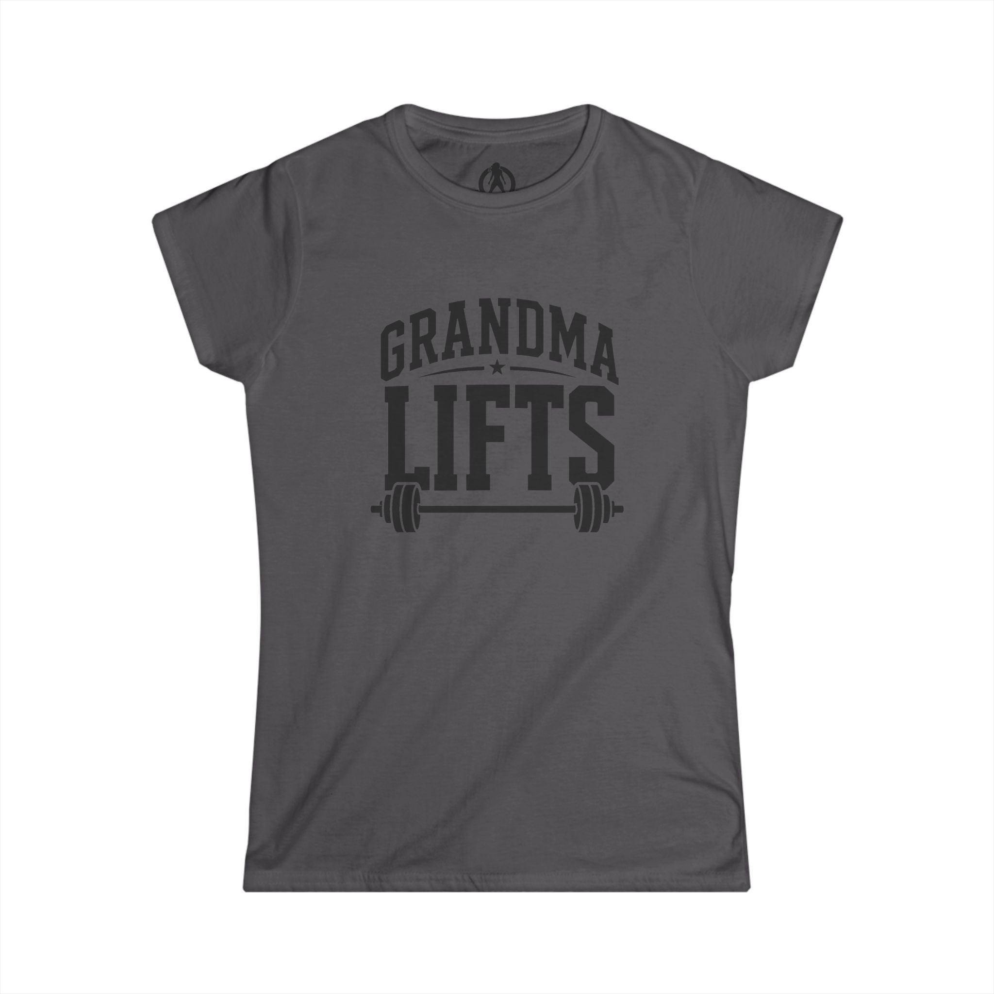 Grandma Lifts t - Women's Softstyle Tee - White Logo Plain Back