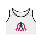 WWLW Sports Bra (AOP) - Classic Logo - White