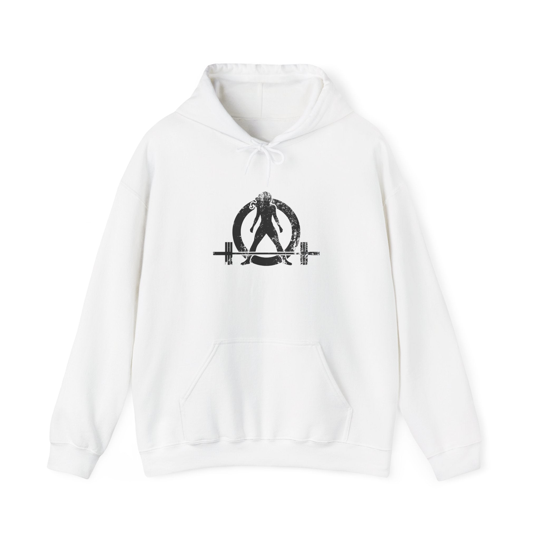 I DON’T WANT TO LOOK SKINNY – Unisex Heavy Blend™ Hooded Sweatshirt (Black Logo) 🤍💪🔥