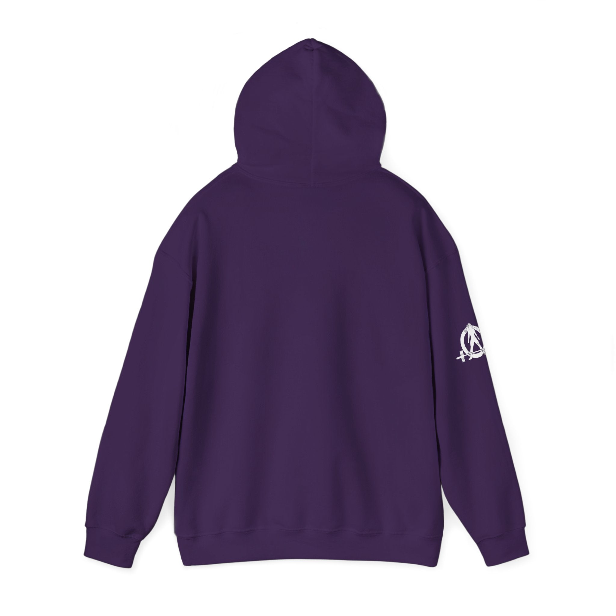 Coffee & Barbells - Unisex Heavy Blend Hooded Sweatshirt - White Logo on Front & Right Sleeve