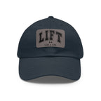 Lift Like A Girl - Dad Hat with Leather Patch (Rectangle) - Black Font