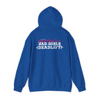 Good Girls Tone Bad Girls Deadlift - Distressed White Dark Logo - Unisex Heavy Blend Hooded Sweatshirt