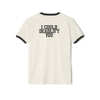 I Could Deadlift You - Unisex Cotton Ringer T-Shirt - Black Logo Front & Back