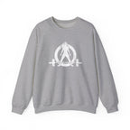 I DON’T WANT TO LOOK SKINNY I WANT TO LOOK LIKE I CAN KICK YOUR ASS - Unisex Heavy Blend™ Crewneck Sweatshirt - Distressed White Logo