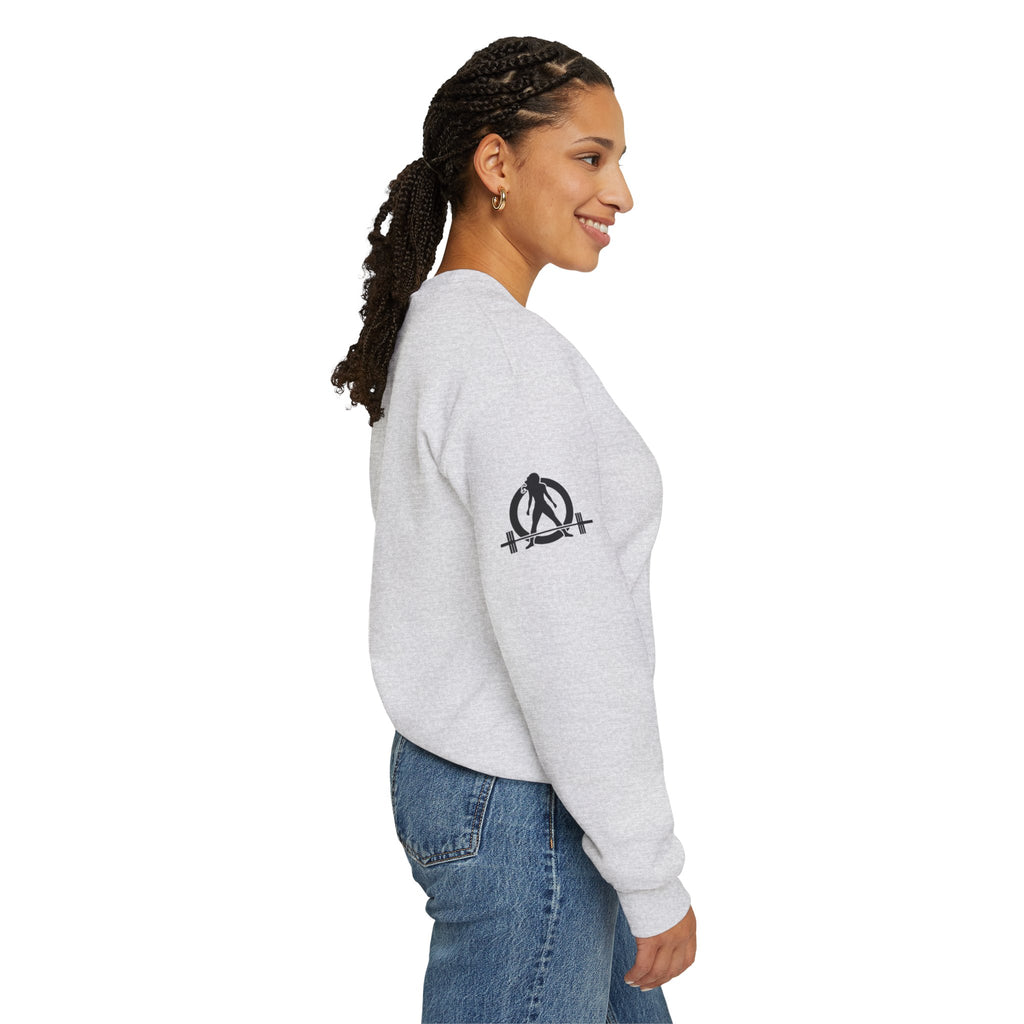 Iron Sharpens Iron - Unisex Heavy Blend™ Crewneck Sweatshirt - Front Black Logo - Plain Back