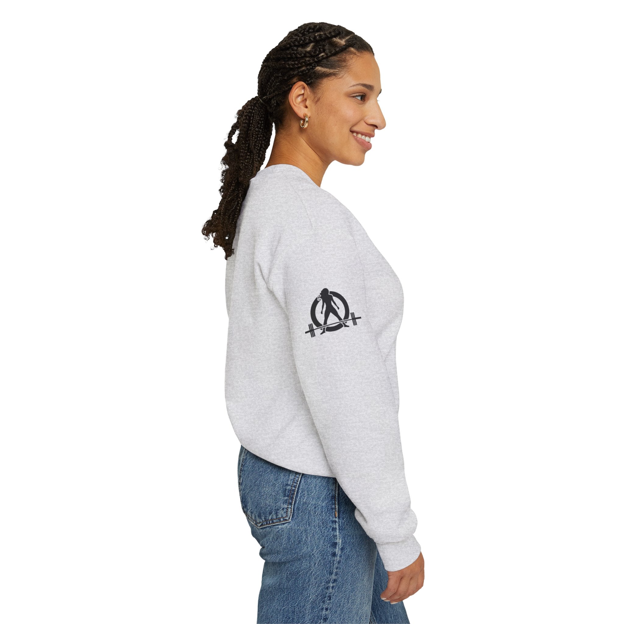 Iron Sharpens Iron - Unisex Heavy Blend™ Crewneck Sweatshirt - Front Black Logo - Plain Back